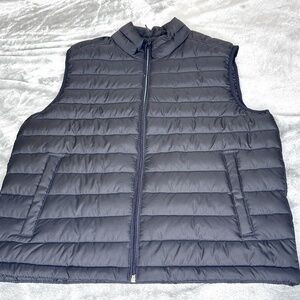 Aeropostale Remixed Down Vest Men's Medium Black 100% Polyester Quilted Puffer